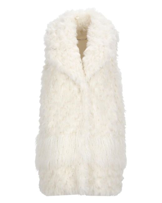 Alabama Muse Gilet Lungo In Ecopelliccia in Natural | Lyst UK