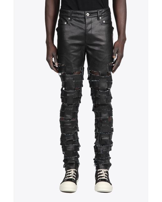 mens waxed skinny jeans