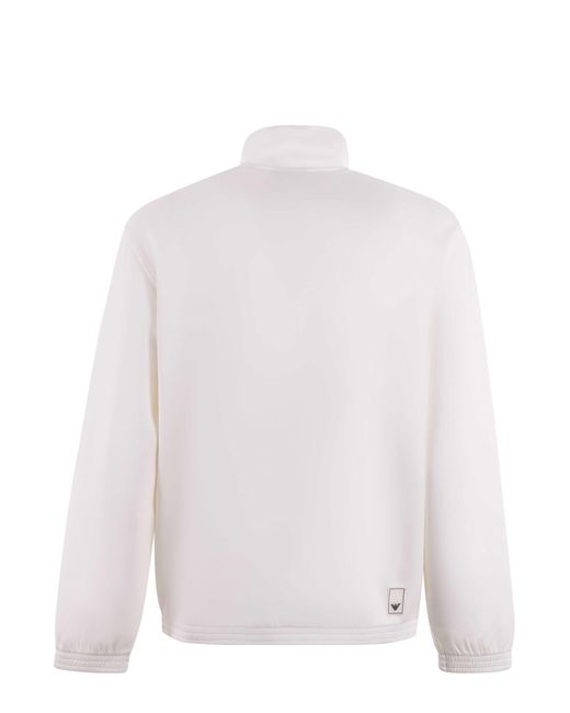 EA7 White Zipped Sweatshirt for men