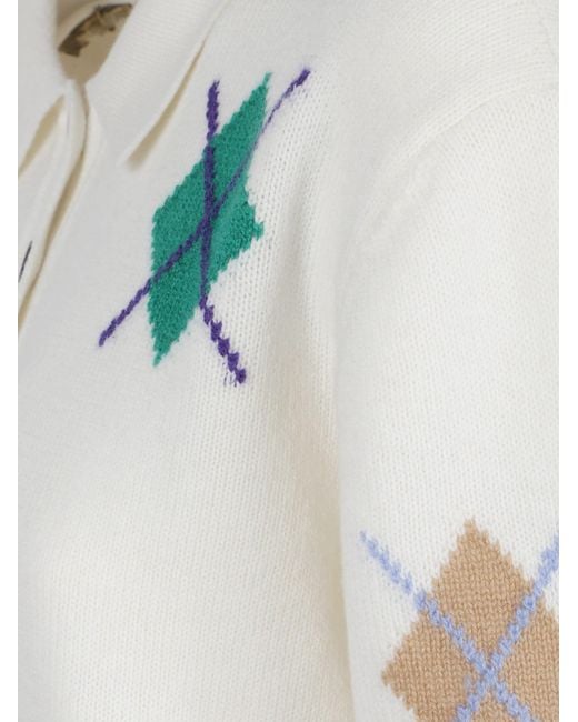 MSGM White Polo With Collar And Small Bottons