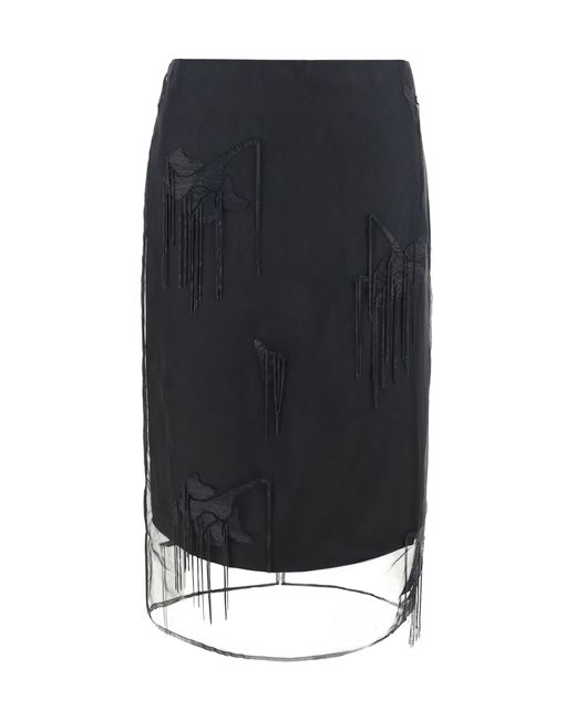 Rohe Black Tulip Midi Skirt
