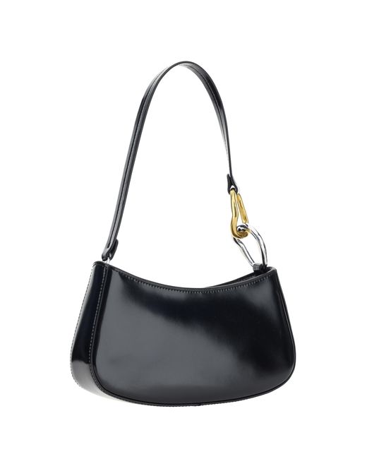 Staud Black Ollie Calf Leather Shoulder Bag