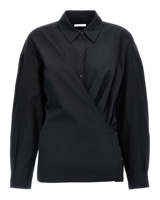 Lemaire Black 'Straight Collar Twisted' Shirt