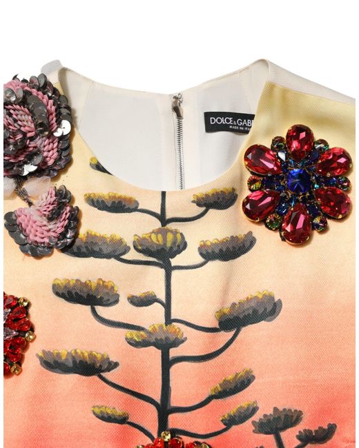 Dolce & Gabbana White Multicolor Crystal Embellished A