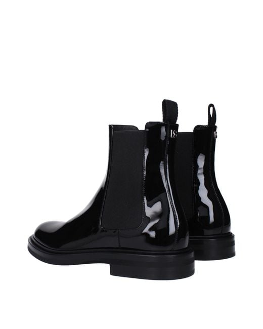 Dolce & Gabbana Black Leather Ankle Boots for men
