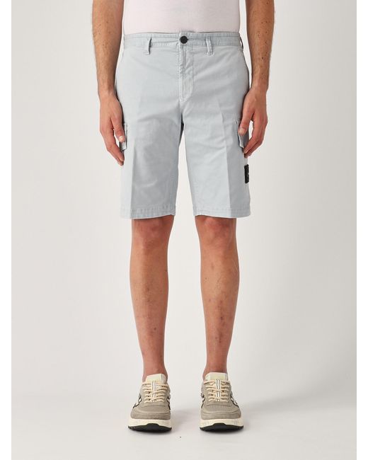 Stone Island Gray Bermuda Slim Shorts for men