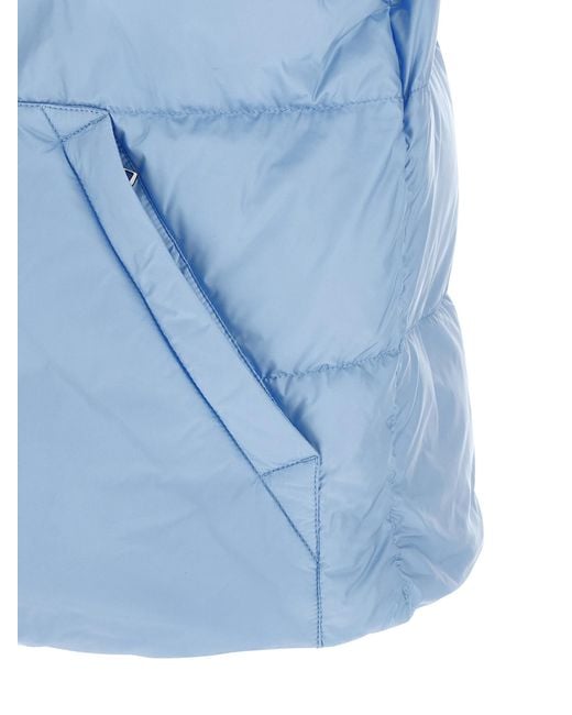 Moncler Blue Polyamide Sleeveless Jacket Clothing for men