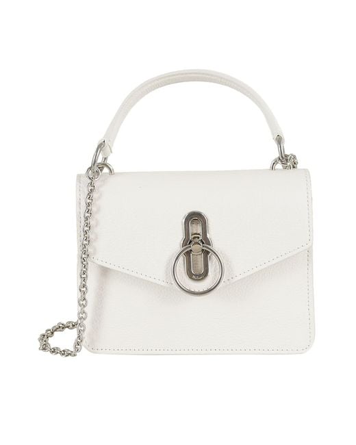 Mulberry White Small Amberley Top Handle Crossbody Bag