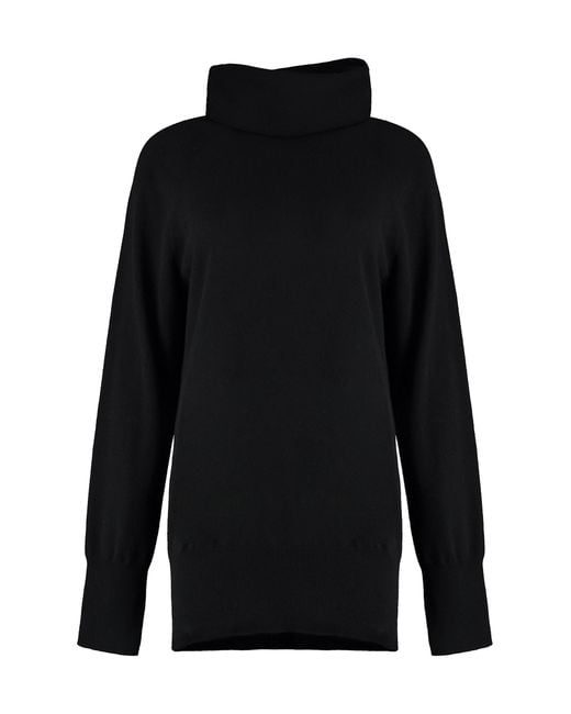 Malo Black Cashmere Turtleneck Sweater