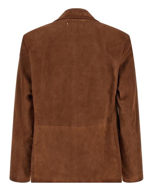 Golden Goose Deluxe Brand Brown Lamb Leather Jacket Clothing for men