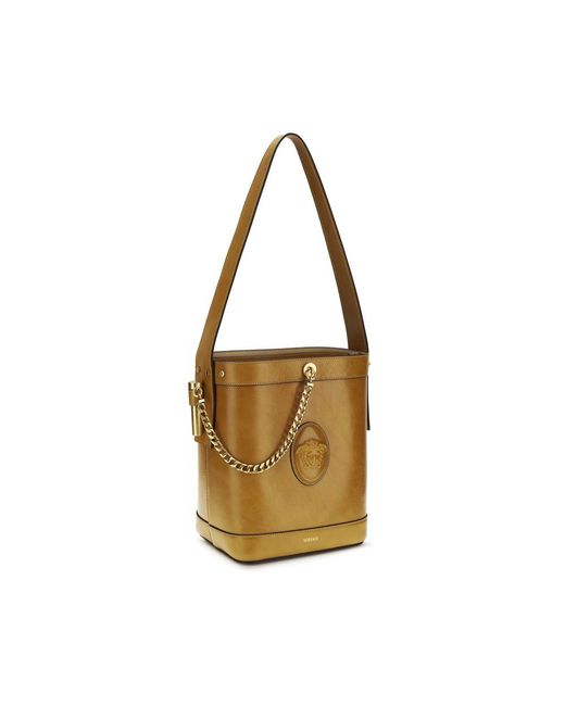 Versace Brown Calf Leather Bos Taurus Backet Bag