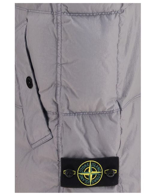 Stone Island Gray Crinkle Reps Ny Padded Vest Blazers E Vests for men