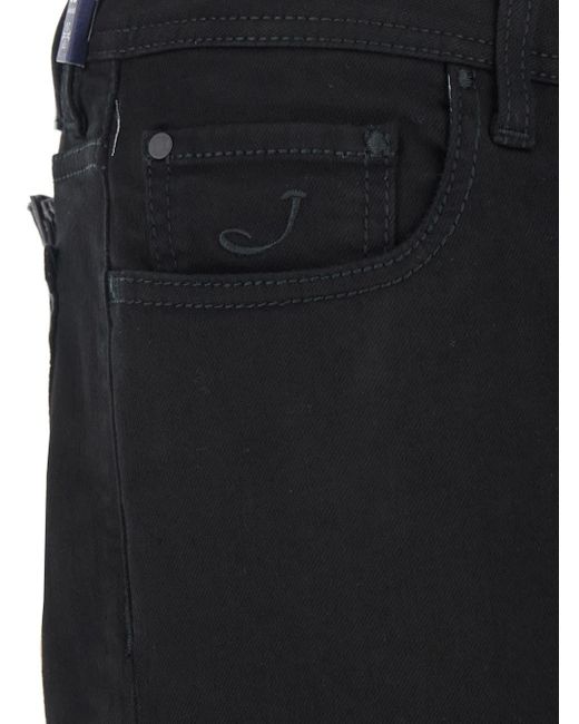 Jacob Cohen Black 'Bard' Jeans With Belt Loops And Logo Patch On The Rear for men