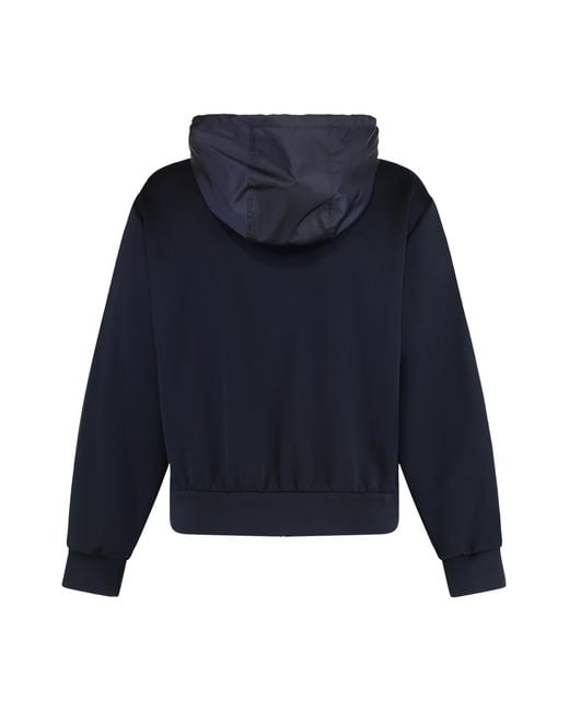 Prada Blue Full Zip Hoodie Cotton for men