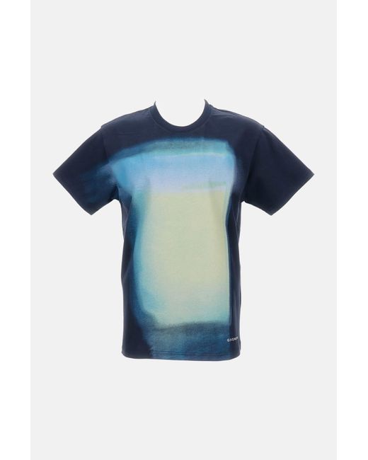 Givenchy Blue Cotton T-Shirt With Print for men
