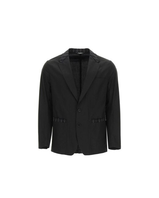 Dolce & Gabbana Black Deconstructed Tailored Jacket for men