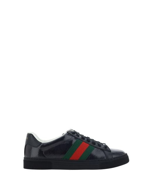 Gucci Black Crystal Ace Trainers