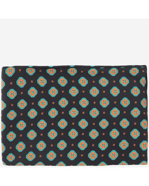 Alberto Biani Blue Floral Pattern Silk Foulard Scarf