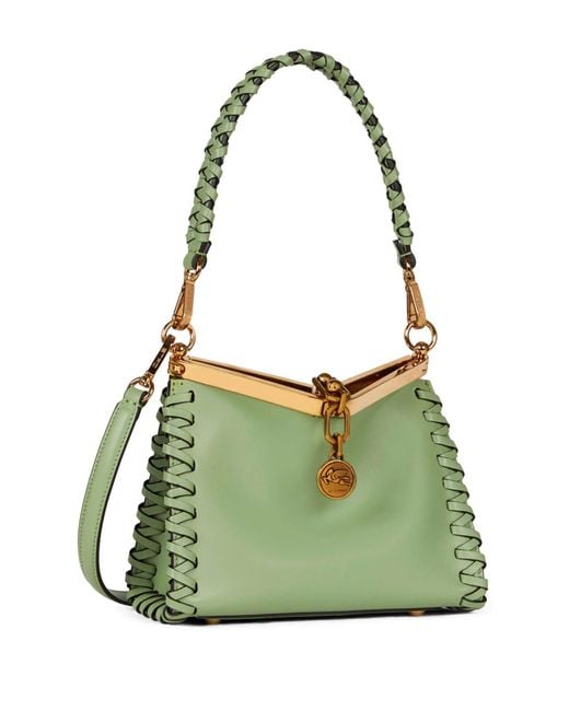 Etro Green Vela Mini Bag With Thread Work
