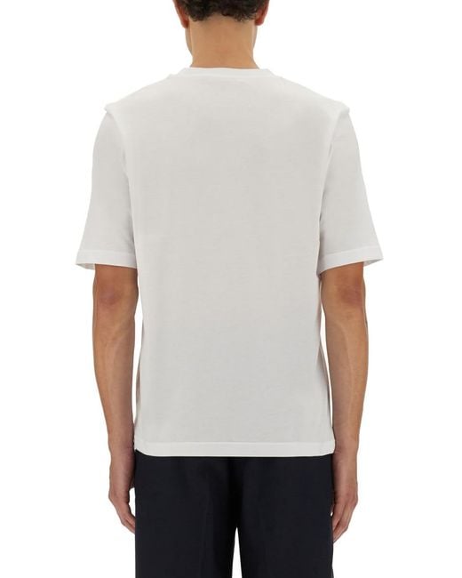 Marni White Cotton T-Shirt With Maxi Print for men