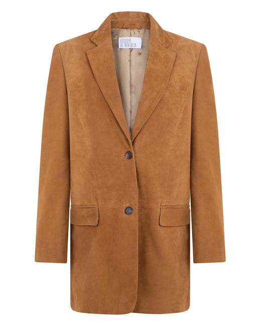 GIUSEPPE DI MORABITO Brown Suede Jacket Calfskin Leather