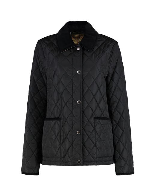 Burberry Black Padded Nylon Jacket With Check Lining Polyamide Trench & Raincoats