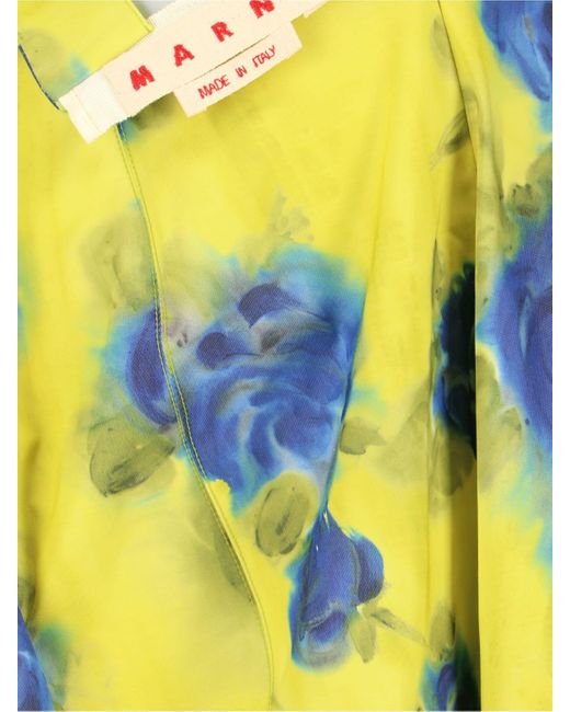 Marni Yellow 'idyll' Print Skirt