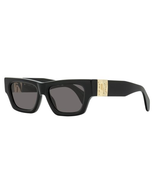 Palm Angels Black Magnolia Rectangular Sunglasses Peri10J 1007- 53Mm Plastic (Acetate)