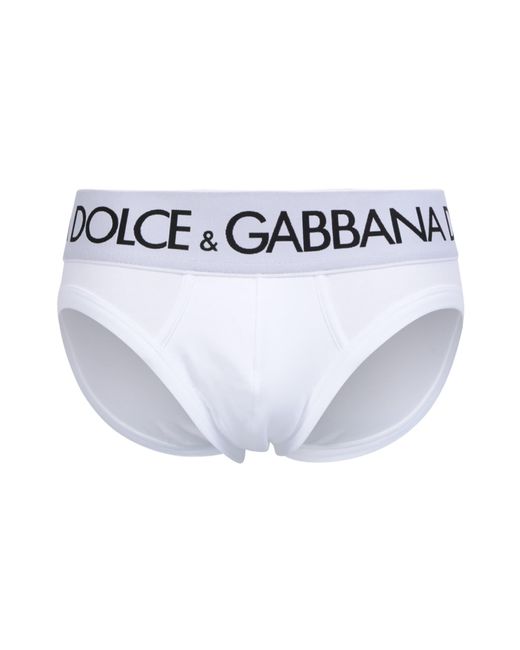 Dolce & Gabbana White Bi-elastic Briefs for men