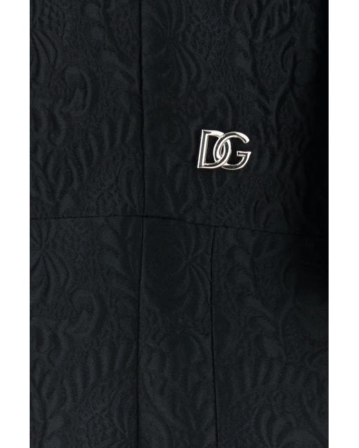 Dolce & Gabbana Black Jacquard Dress