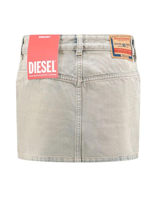 DIESEL Metallic De-Ron Low-Rise Denim Miniskirt