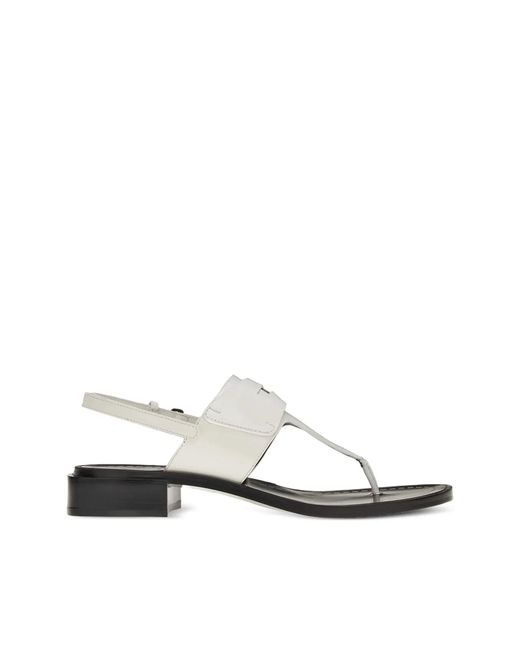 Ferragamo White Nya Leather Ankle-Strap Sandals