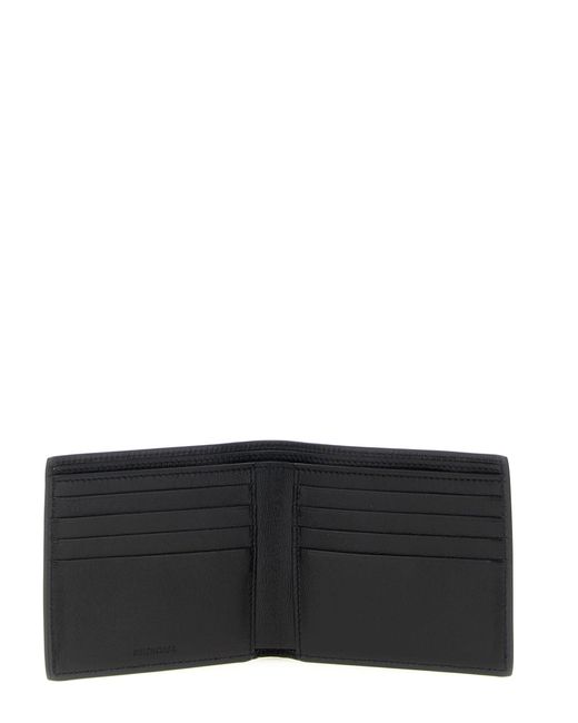 Balenciaga Black Leather Logo Wallet for men