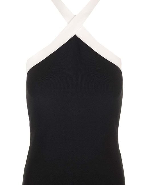 Roland Mouret Black Halter Neck Gown Dress