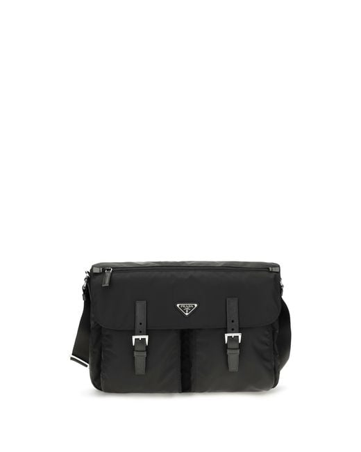 Prada Black Re-Nylon Shoulder Bag Polyamide for men