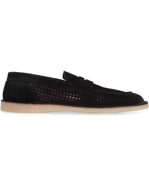 Dolce & Gabbana Black Calfskin Round-Toe Loafers for men