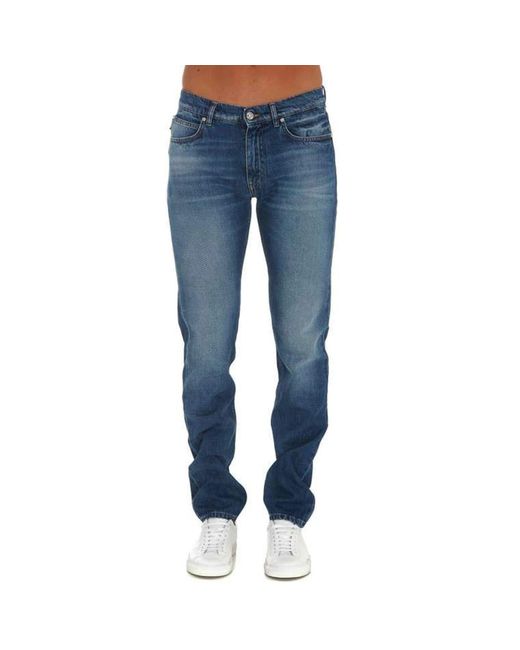 Versace Blue Cotton Logo Denim Jeans for men