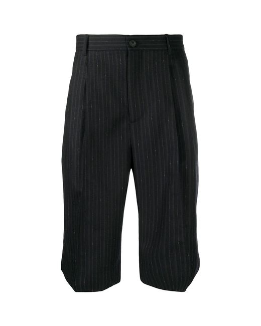 Ferragamo Black Striped Tailored Shorts for men