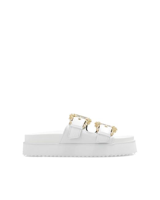 Versace White Platform Sandals