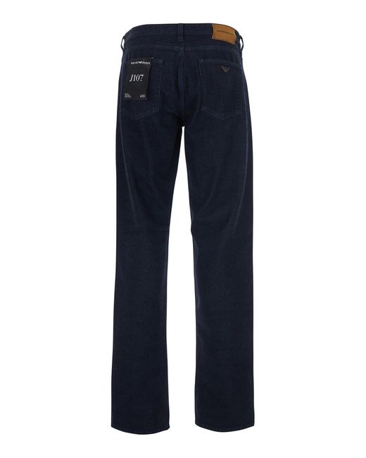 Emporio Armani Blue Straight-Leg Denim Jeans Cotton for men