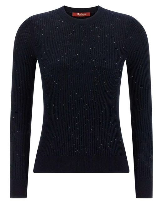 Max Mara Blue Marabu Sweater Silk Sweater, Cardigans