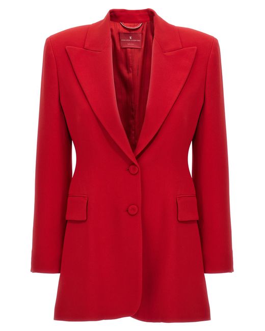 Ermanno Scervino Red Single-Breasted Blazer