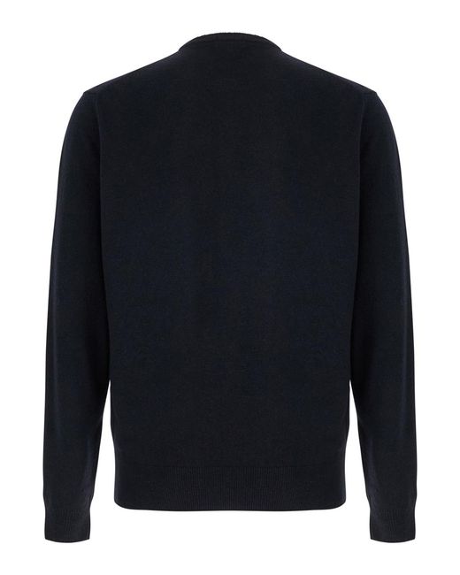 Le Plain Blue Dark Crewneck Sweater for men