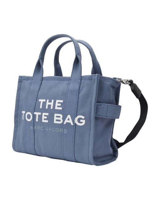 Marc Jacobs Blue Small Traveler Tote Bag Shadow Cotton Totes-Shopping-Bags