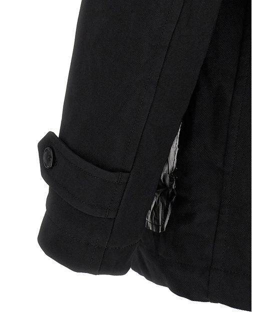Comme des Garçons Black Double-Breasted Canvas Caban Jacket for men