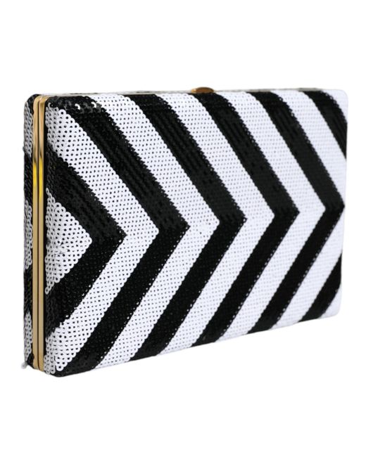 Dolce & Gabbana Black Frame Clutch Evening Party Purse Bag