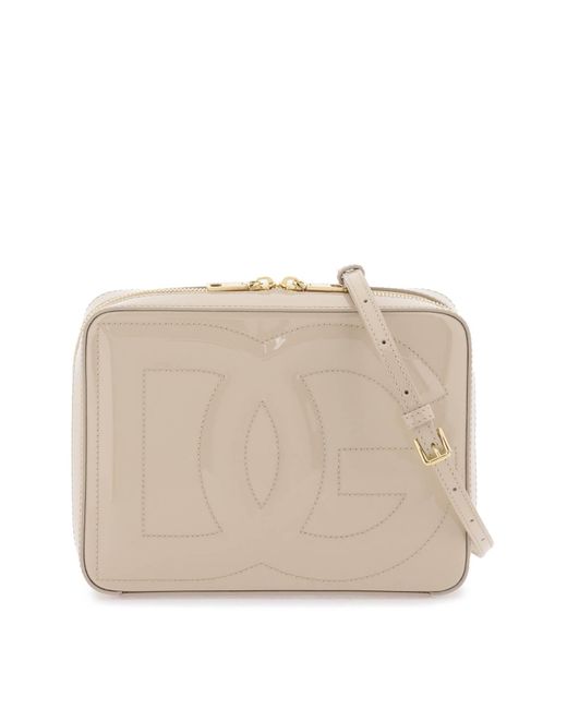 Dolce & Gabbana Natural Medium 'dg Logo' Camera Bag