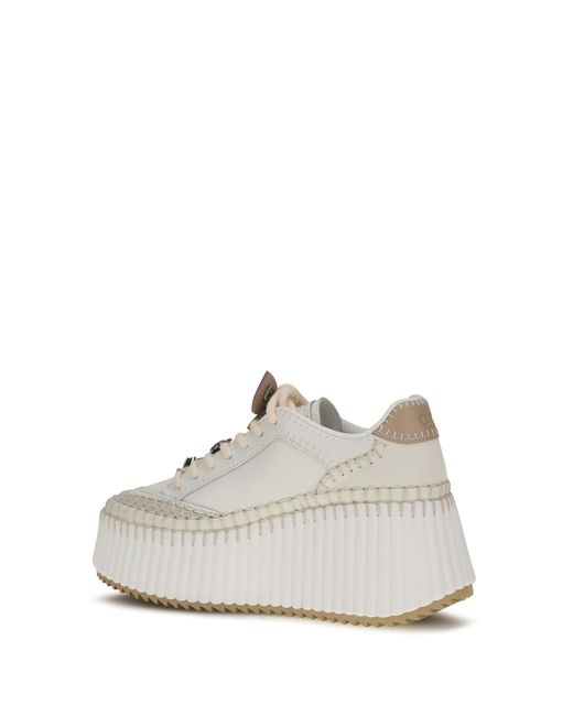Chloé White Nama Platform Sneakers
