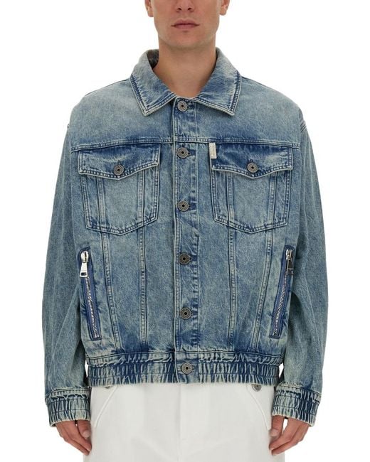 Balmain Blue Denim Jacket Cotton for men