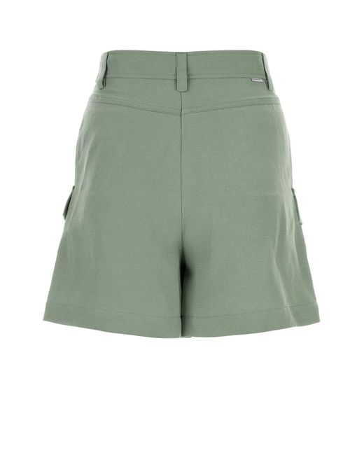 Woolrich Green Sage Viscose Blend Shorts